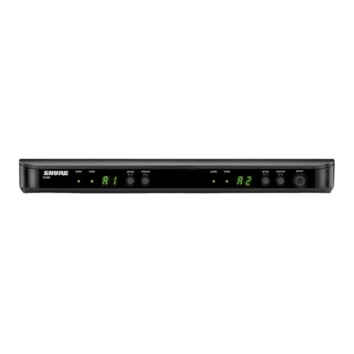 Shure BLX288/PG58 Dual Wireless Vocal System - J11 Band | 14-hour battery and 300 ft UHF range with two PG58 handheld vocal mics and dual-channel receiver for live vocals - style: J11 Band (596-616 MHz)
