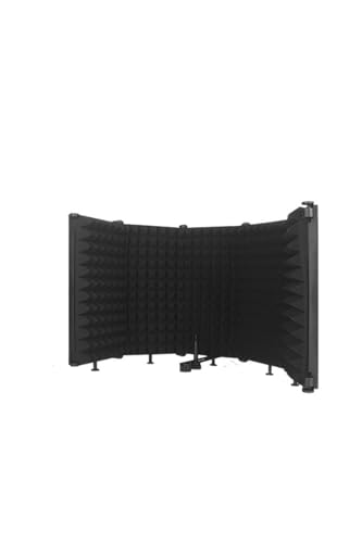 Microphone Isolation Shield with Sound Absorbing Panel – Vocal Recording Diffuser/Noise Deadening for Studio/Home Recording Gear