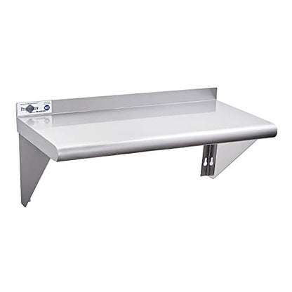 Profeeshaw NSF Stainless Steel Shelf 12''x24'', Commercial Wall Shelving | 230 lb, Wall Mounted Metal Shelves, with Backsplash and 2 Brackets, for Restaurant, Bar, Utility Room, Kitchen and Garage - size: 12"x24"