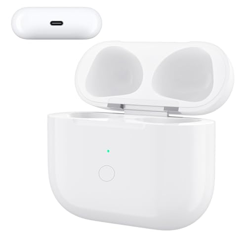 Wireless Charging Case for AirPods 4 Gen USB-C Port with Bluetooth Button，Charger Cases for Airpod 4rd gen Replacement, Support Blue-Tooth Pairing & Sync Button,White (Earbuds Not Included)