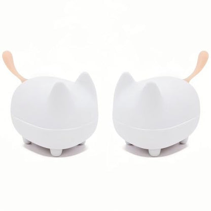 gingo Cute Cat Bluetooth Speaker (White*2) | Cat-shaped silicone tail, 40H playtime, TWS pairing, hands-free mic, BT5.3, 70g light, perfect home/office/outdoor/gift - color: White*2