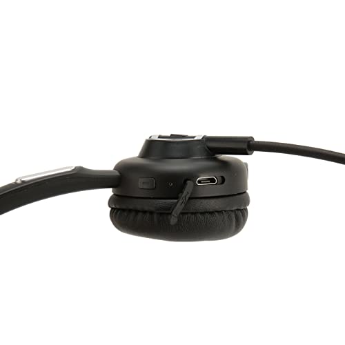 Telephone Headset with Charging Base for PCs Tablets Wireless Business Headset Black V5.0