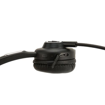 Telephone Headset with Charging Base for PCs Tablets Wireless Business Headset Black V5.0