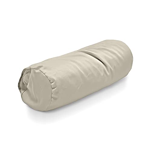 Bean Products Natural Cotton Neck Roll Pillowcase for 6" Dia x16 | Washable Neck Roll Pillowcase, 300 Thread Count, Zipper Free, With Duvet Flap That Keeps The Pillow In - Made in USA - color: Natural (Sateen Weave), size: 6" x 16"