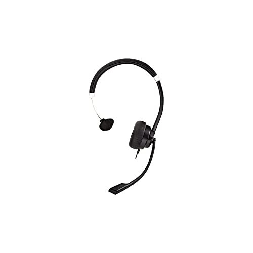 V7 Deluxe Mono Headset, USB, Boom Mic, Adjustable Headband for PC, Mac, Laptop Computer, Chromebook, Black