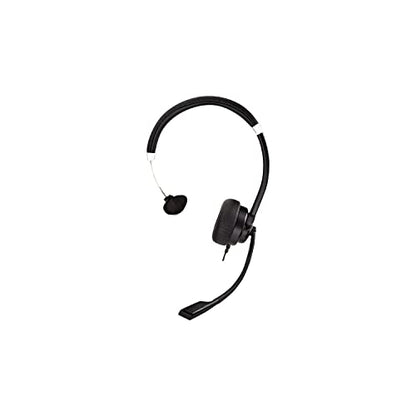 V7 Deluxe Mono Headset, USB, Boom Mic, Adjustable Headband for PC, Mac, Laptop Computer, Chromebook, Black