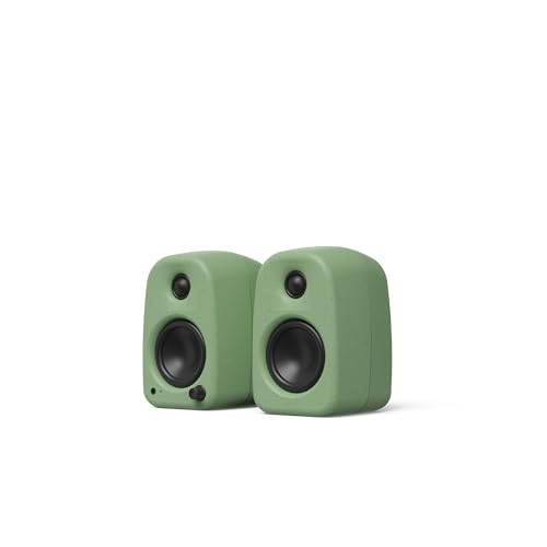 Kanto UKI 100 W Active Desktop Computer Speakers with Bluetooth and USB-C | Intelligent Sub Integration | Headphone Out | Pair | Sage - color: Sage
