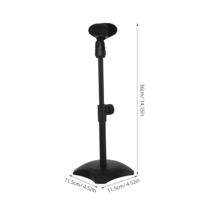 Hemobllo Adjustable Desktop Microphone Stand round Base, Portable and Compact Metal Mic Holder for Professional Studios and Podcasting, Height Adjustable Microphone Support