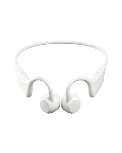 Bone Conduction Wireless Headphones - Open-Ear Clip-On Wireless Earbuds with Noise Cancelling Mic, C, Compatible with Smartphones for Running - color: White