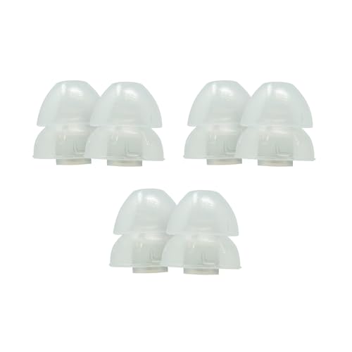 Etymotic Dual Flange Silicone Eartips, Clear - 6 Pack - Large Fit