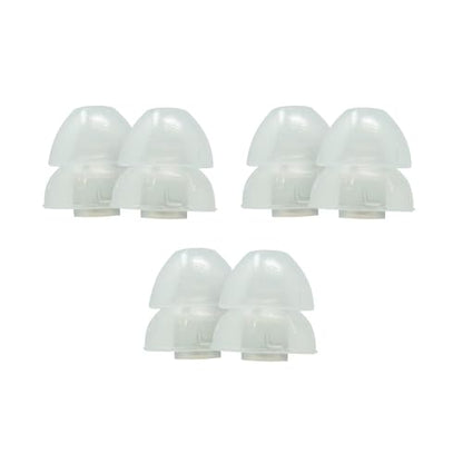 Etymotic Dual Flange Silicone Eartips, Clear - 6 Pack - Large Fit