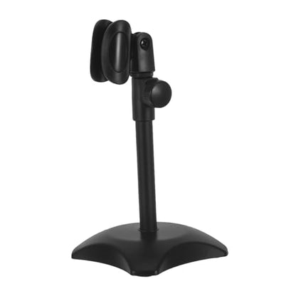 Vaguelly Adjustable Desk Mic Stand round Base, Compact Microphone Holder for Handheld Microphones, Universal Compatibility for Desk Setups and Podcasts, Made of Abs and Iron