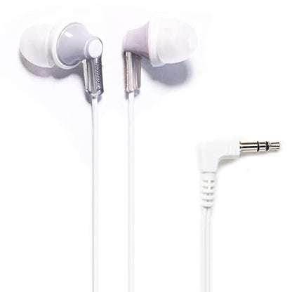 Panasonic ErgoFit Wired Earbuds, In-Ear Headphones with Dynamic Crystal-Clear Sound and Ergonomic Custom-Fit Earpieces (S/M/L), 3.5mm Jack for Phones and Laptops, No Mic - RP-HJE120-S (Silver) - color: Silver, style: No Mic