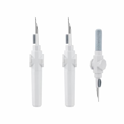 2 Pieces 4 in 1 Cleaning Pen for Airpods Pro 1 2 3, 360° Rotating Multi-Function Cleaner Kit Soft Brush for Bluetooth Earphones Case Cleaning Tool for iPhone Samsung Headphone Earbuds