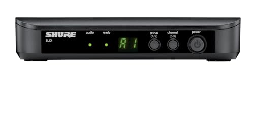 Shure BLX4 Wireless Receiver H10 Band (542–572 MHz) – Single-Channel BLX Series Receiver, QuickScan Frequency Selection, XLR & 1/4" Outputs, Up to 300 ft Range - style: Standard