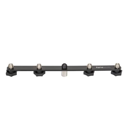 Gator Frameworks 1-to-4 Mic Mount Bar with Standard 5/8-Inch Thread Suitable for Most Microphone Stands Boom Arms (GFWMIC1TO4) - style: (4) Microphone Mounts