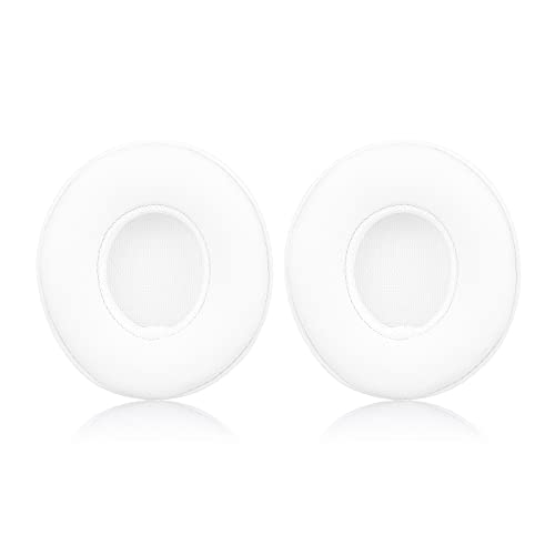 Krone Kalpasmos Earpad Replacement for Beats Solo 2 & 3 Wireless/Wired Headphone, Ear Cushion Premium Protein Leather Memory Foam with Kits, Superb Comfortable Easy to Install – White - color: White