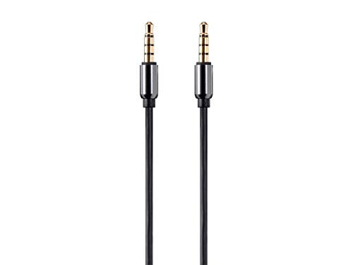 Monoprice Auxiliary Audio Cable - 3.5mm TRRS, Gold Plated, 15 Feet, Black - Onyx Series - size: 15ft
