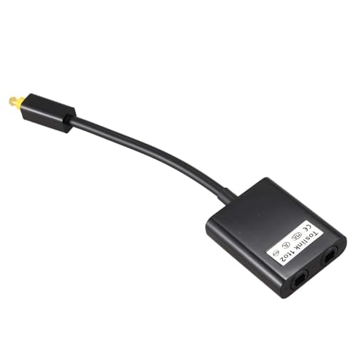 Black Digital SPDIF Optical Audio Splitter 2 Way Toslink Splitter Adapter 1 Input 2 Output SPDIF Optical Cable Hub Satellite Television Products Part