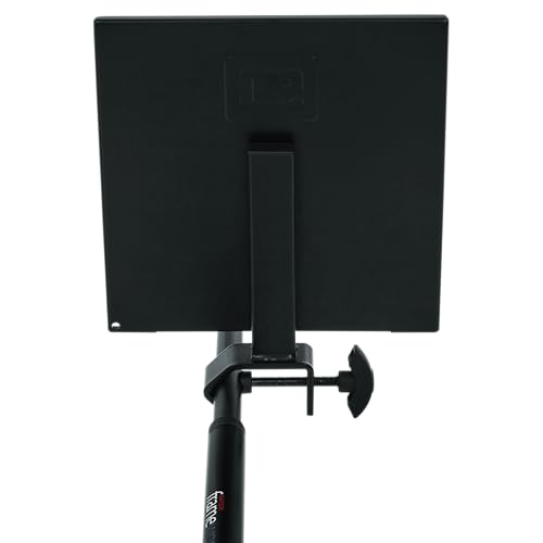 Gator Frameworks Microphone Stand Utility Shelf; 9" x 9" (GFW-SHELF0909) | Steel Tray Secures Accessories with Raised Edges and Clamps to Most Mic Stands 10 lb Weight Capacity - size: 9" x 9" Utility Shelf, style: 9" x 9" Shelf