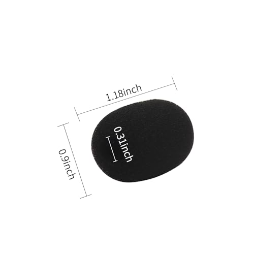 15 Pack Foam Microphone Windscreen, Lapel Headset Microphone Sponge Mini Foam Cover Shield Protection for Variety of Headset (Black)