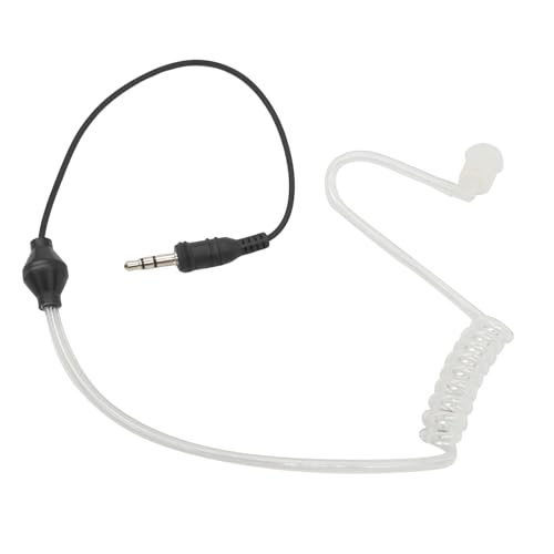 Clear Coil Tube Earbud Headset with PTT Mic 2-Pin Screw Earpiece Transparent Acoustic Surveillance Kit Compatible for Hytera PD502 PD562 BD502 TC-508 TC-580 Radios