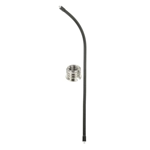PATIKIL 20" Gooseneck, 1/4"-20 Male to Male Thread Metal Universal Hose Flexible Arm Gooseneck Tube Extension Holder with Reducing Screws for Action Camera, Phone, Microphone, Black - size: 50cm