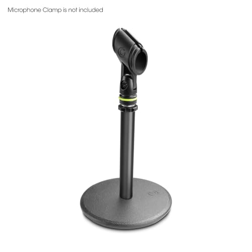 Gravity Microphone Stand MS T 01 B Tabletop Microphone Stand with Round Base for Desktop Recording and Podcasting, black