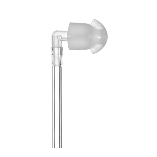 50Pack Replacement Earbud Ear Tips for Radio Acoustic Tube Earpiece & Coil Tube Headset White Silicone Mushroom Earbud for Motorola Baofeng Kenwood Yaesu HYT Midland Cobra