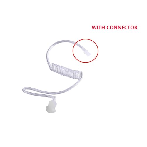 10 Pcs Clear Acoustic Coil Tube Replacement for Two Way Radio Sercurity Earpiece, Headset (with Connector 10 Pack) - color: WITH CONNECTOR (10 Pack)