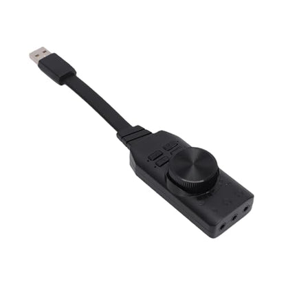 Fabater USB Sound Card, External Stereo Sound Card with Volume Control and 7.1 Surround, USB to 3.5mm Jack Audio Adapter for PC Laptop Desktop Headphone Switch