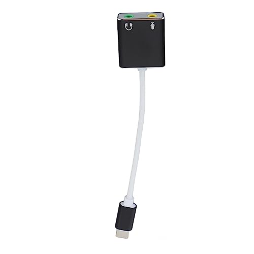 USB C Microphone Adapter, Aluminum Alloy Type C Sound Card, 7.1 Channel Audio Output, Plug and Play, Compact Type to 3.5mm Headphone Jack for Laptop Desktop Gaming