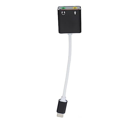 USB C Microphone Adapter, Aluminum Alloy Type C Sound Card, 7.1 Channel Audio Output, Plug and Play, Compact Type to 3.5mm Headphone Jack for Laptop Desktop Gaming