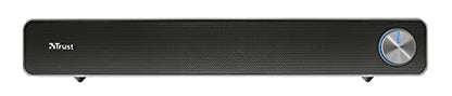 Trust Arys PC Soundbar, Speaker for Computer and Laptop, 12 W, USB Sound System, Metal Grill, Illuminated Volume Control, Speaker Bar for PC, Laptop, Mac - Black | USB Sound System, Metal Grill, Illuminated Volume Control, Speaker Bar for PC Laptop Mac -