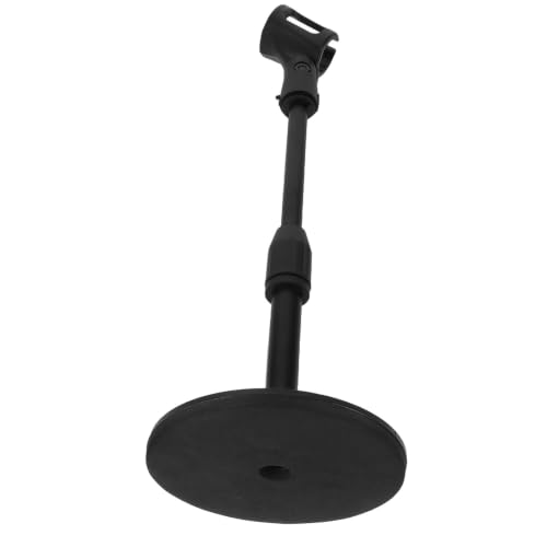 Cabilock Adjustable Microphone Stand Desktop round Metal Base, Stable Support and Height Adjustable Mic Holder for Dynamic and Condenser Microphones, for Live Broadcasts