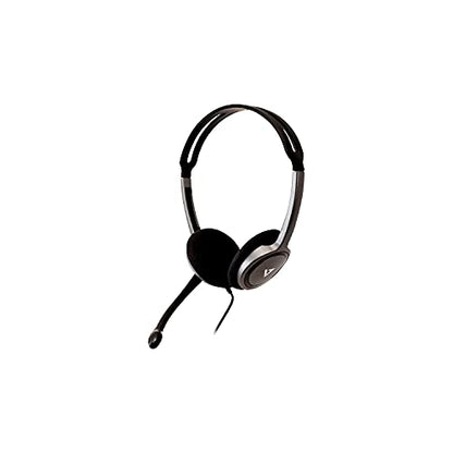 V7 HA212 Lightweight Stereo Headset with Microphone - Black & Grey