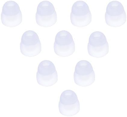 5 Pairs of Double Flange Replacement Earbud Tips fit Powerbeats, LG, Symphonized, iFrogz, Mpow, Skullcandy, Panasonic Headphones (Clear) - color: Clear