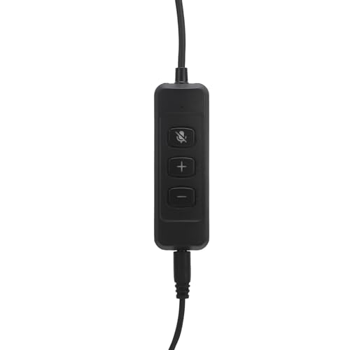 Headset with Noise Canceling Microphone, USB Dual Ear Volume Adjustable Office Telephone Headset with Long Cable, for Call Center, Customer Service