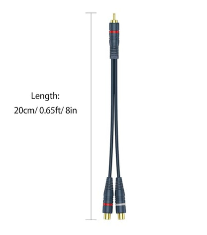 RCA Splitter 1 Male 2 Female 2 Pack, Y RCA Audio Split Adapter