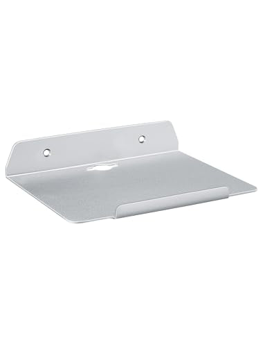 8''W x 6.3''D Small Floating Metal Wall Shelf,Deep Floating Shelves for Speakers,Cameras,Routers,Heavy Duty Metal Floating Wall Shelf with Ledge for Bedroom,Bathroom,Living Room,Silver - color: 8''silver