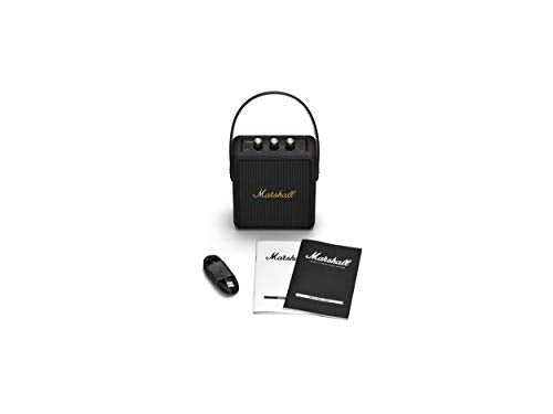 Marshall Stockwell II Portable Bluetooth Speaker, Black and Brass