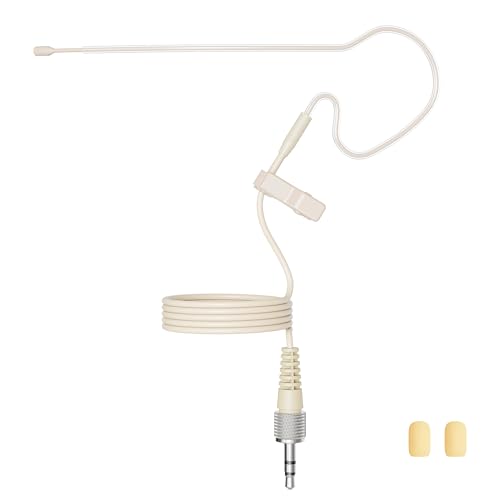J K Low Profile Light-Weight Headset Headworn Earhook Microphone MIC-J S90 Compatible with Sennheiser Wireless System