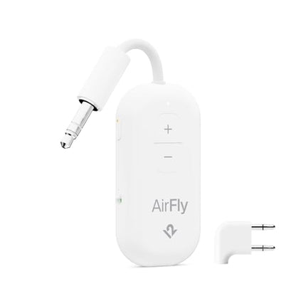 Twelve South AirFly Pro 2 Deluxe, Wireless Bluetooth Adapter, White | Pair 2 AirPods or Wireless Headphones – 3.5mm AUX Bluetooth Transmitter/Receiver for Cars, Boats, Treadmills, TVs , Airplane - color: White, style: AirFly Pro 2 Deluxe