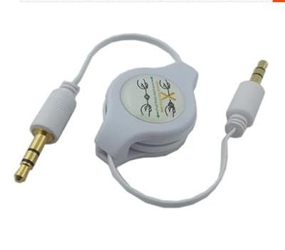 2 Pack Retractable 3.5mm Aux Cable 2.5 Feet Aux Cord Adjustable TRS 3.5mm Audio Cable Male to Male Stereo Auxiliary Input Adapter for Headphone Headset Car Stereo Unit Speaker Amplifer Phone