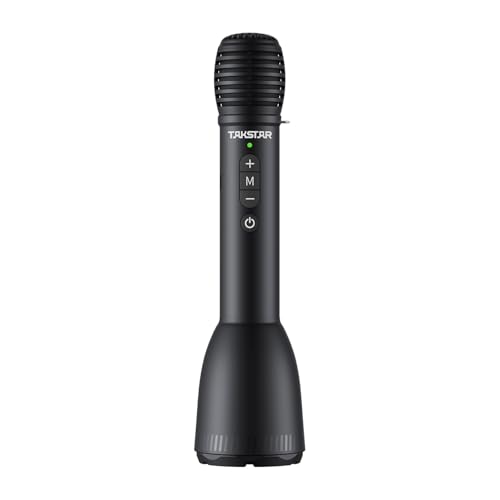 TAKSTAR 2-in-1 블루투스 무선 핸드헬드 마이크 및 음성 앰프, 7가지 음향 효과, 노래방 회의 야외 교사 연설 파티용 10W 휴대용 마이크 스피커 - DA10S(스피커 연결 없음) | Cover 1600 sq. ft, DSP Anti-Howl Tech, 5-Level Volume, 7 Sound Effects, 8H Battery Life, 10W Peak Power