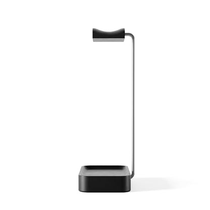 Raico Headphone Stand with Catchall Tray Base Premium Showpiece Headset Holder with Storage Solid Wood (Black Wood) - color: Black Wood