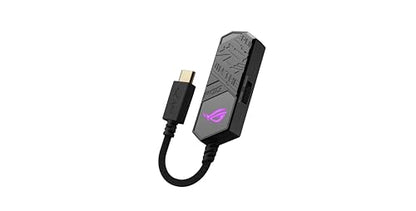 ASUS ROG Clavis USB-C Gaming DAC ESS 9281 Quad DAC Amplifier | AI Noise-Canceling Mic, MQA Rendering, Aura Sync RGB, Compatible with PC, Mobile, PlayStation 5, and Switch