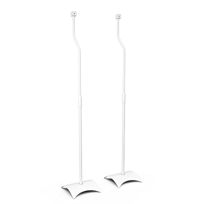 AVF Speaker Floor Stands, Set of 2, Holds up to 11 lbs, White | 31.75–42.2 inch adjustable height, steel construction, stable weighted base, ideal for living room, bedroom, office, EAK80W-A - style: White w Metal Base