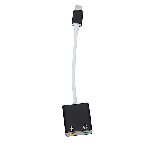 Alomejor USB C Microphone Adapter, Aluminum Alloy Type C Sound Card, 7.1 Channel Audio Output, Plug and Play, Compact 13g External USB Sound Card for Desktop Laptop Gaming