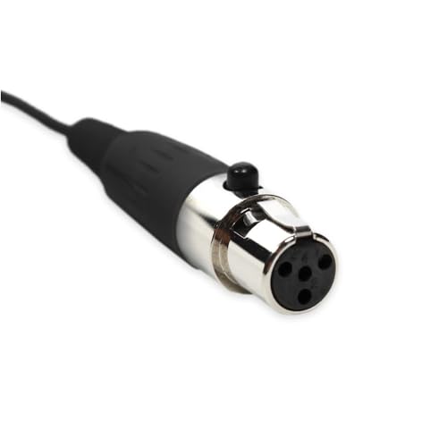 Replacement Headset Headworn Microphone for Shure BLX1 Wireless Bodypack Transmitter 4-pin Mini-Connector, Condenser, Unidirectional, ta4f 4 Pins, Black